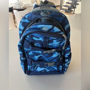 Pottery Barn Kids Mackenzie Navy Skateboard Camo rolling backpack